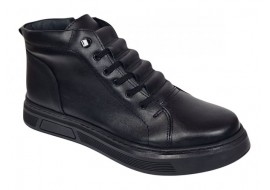 Ghete casual barbati model iarna din piele naturala cu fermoar  GS2021GN